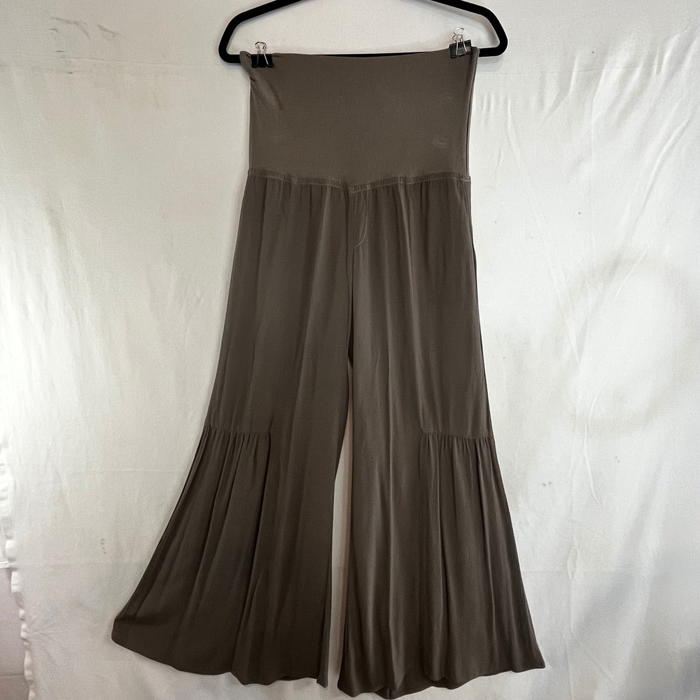 XCVI Olive Green Wide Leg Flowy Boho Pants Extra Wide Waistband XS NWT